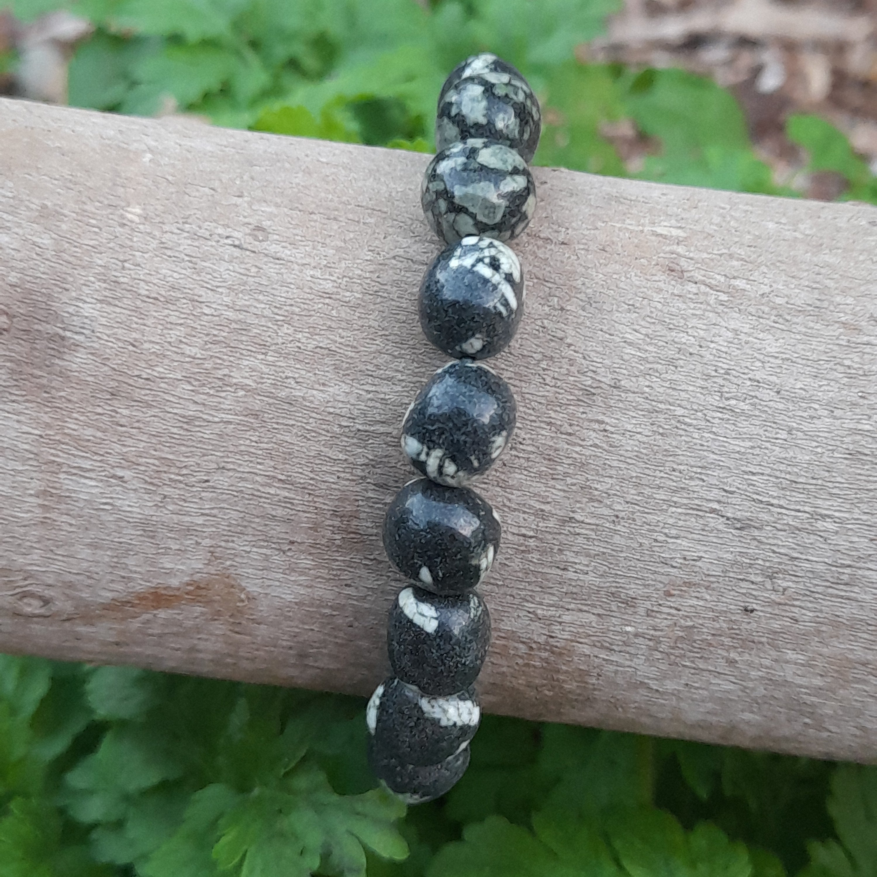 Chinese Writing Stone Bracelet - last one!