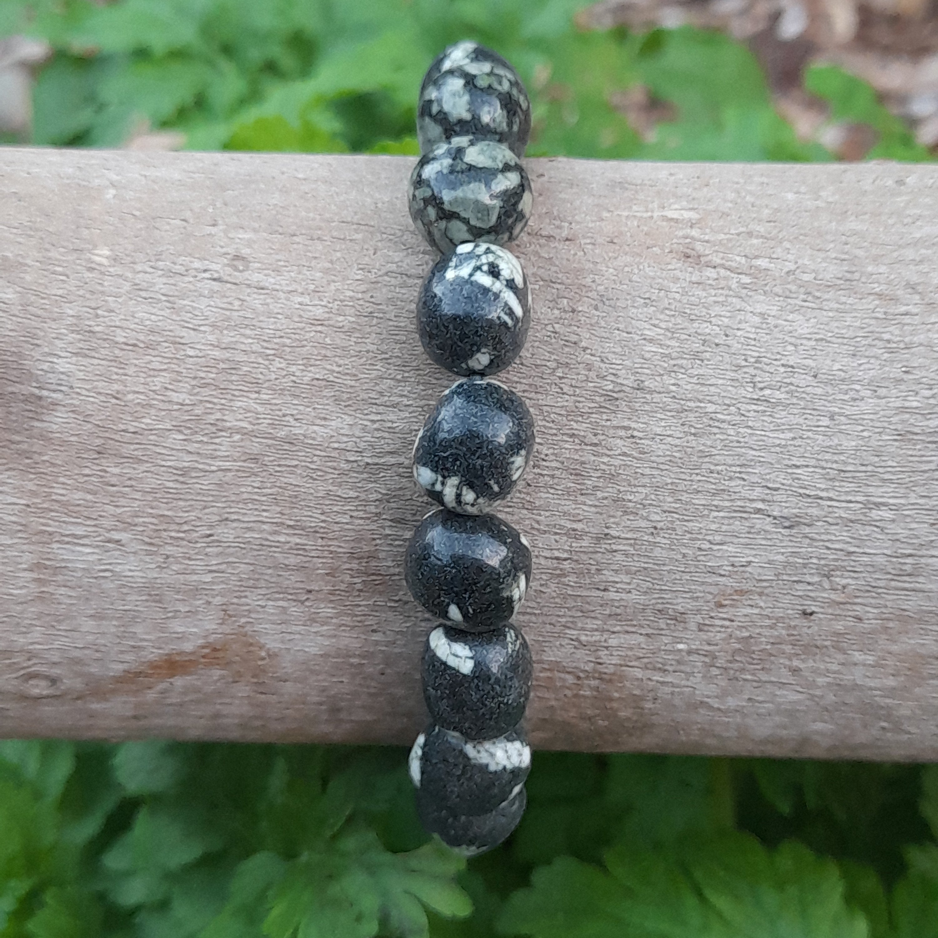 Chinese Writing Stone Bracelet - last one!