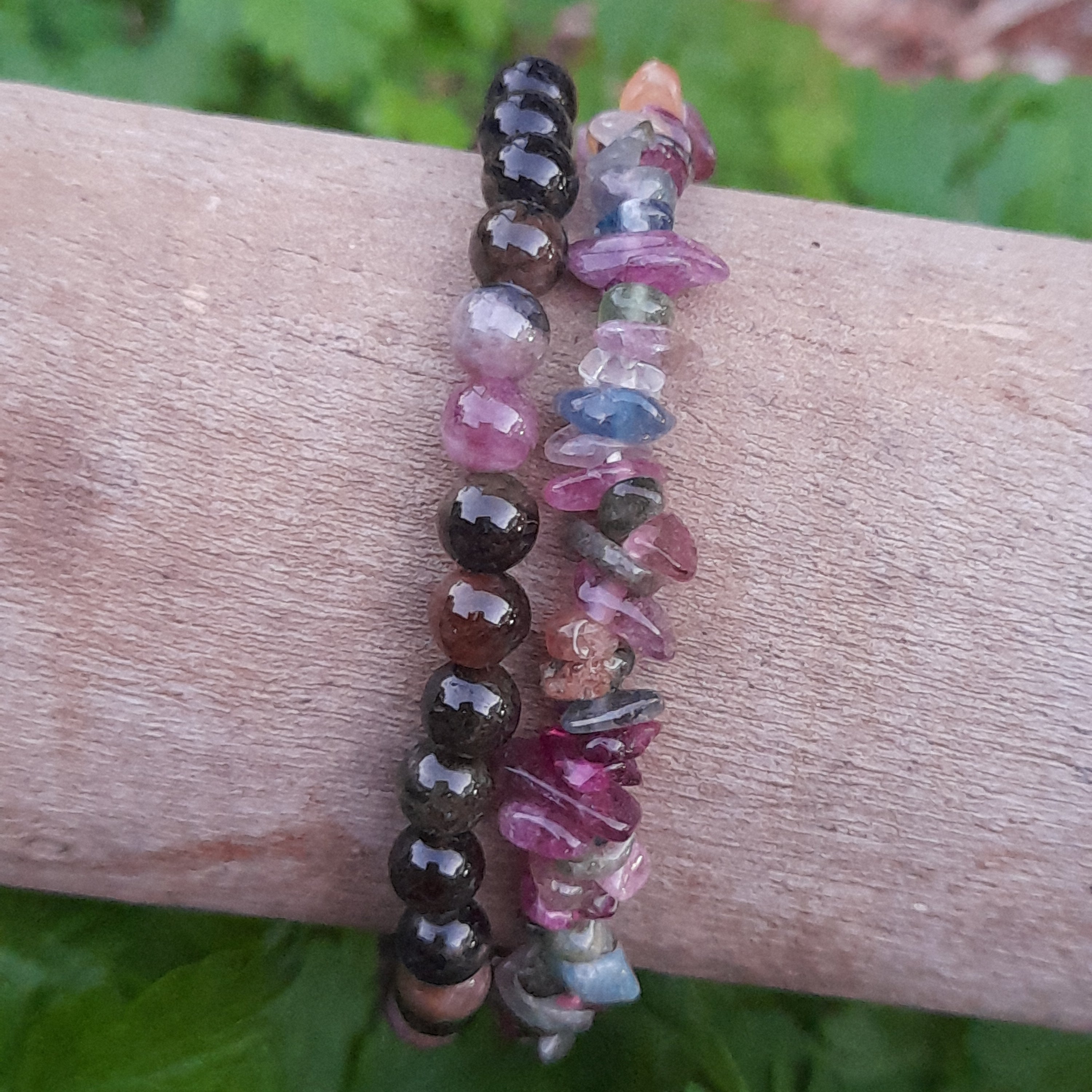 Mixed Tourmaline Bracelet - Round bead