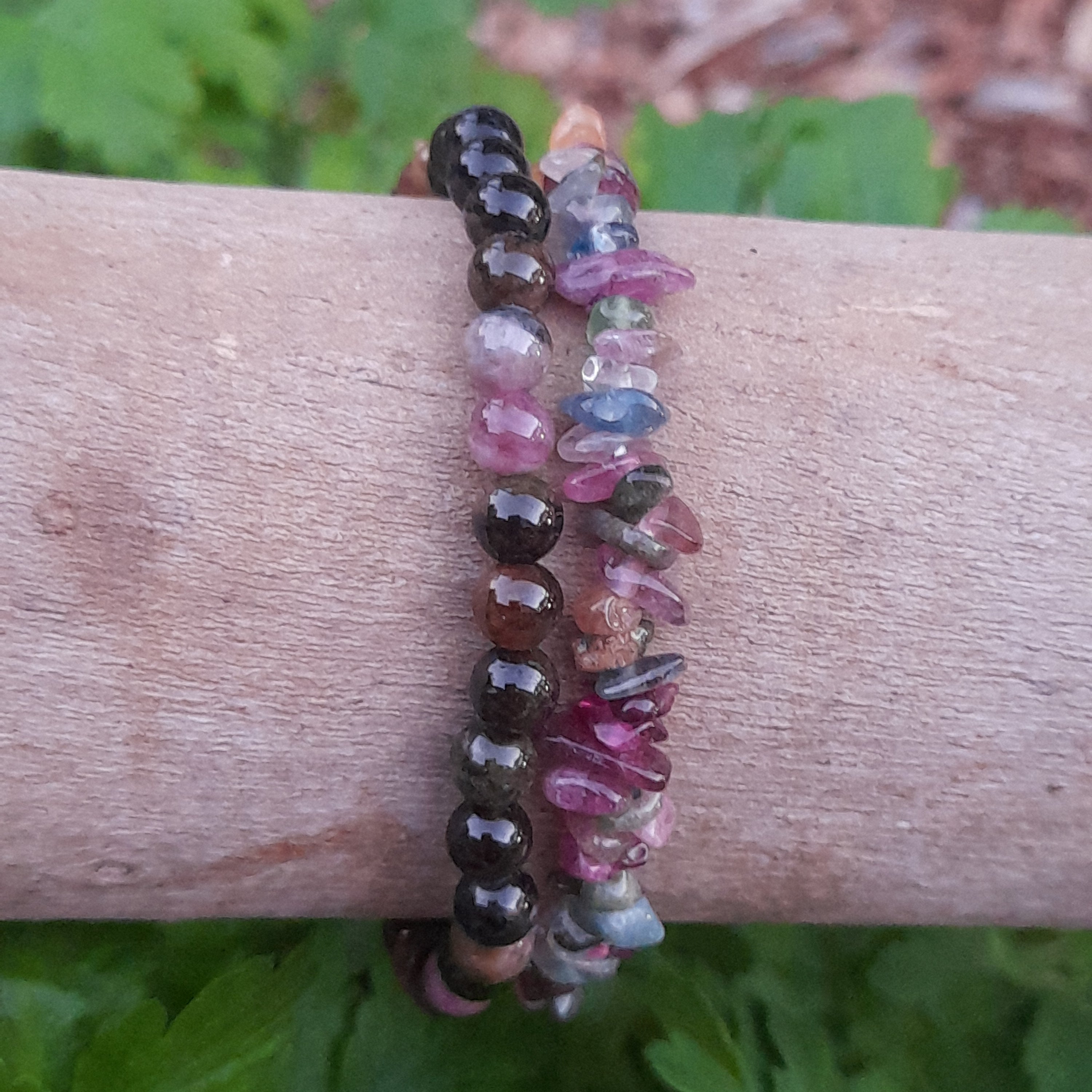 Mixed Tourmaline Bracelet - Round bead
