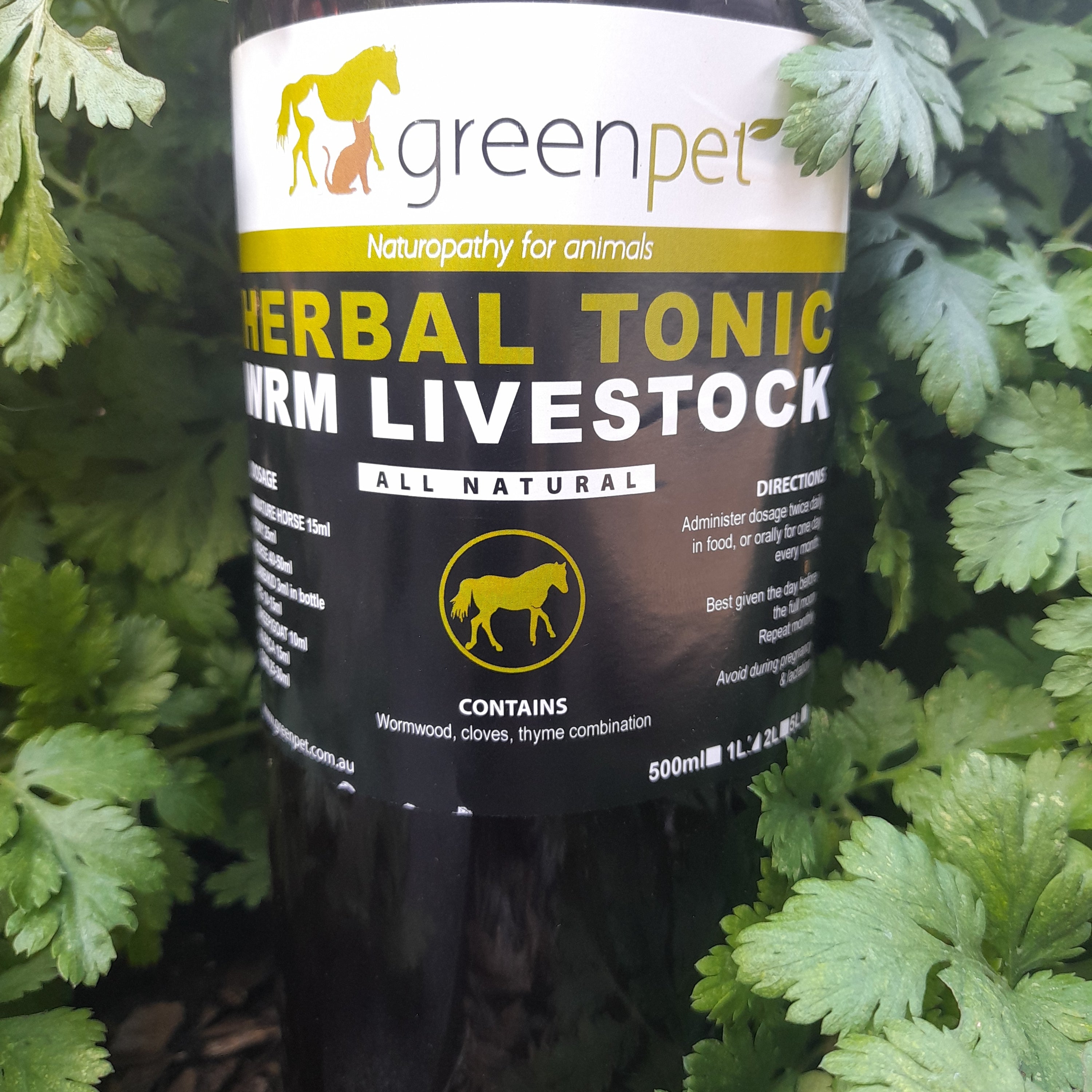 Greenpet Herbal WRM Tonic: Livestock 1Lt