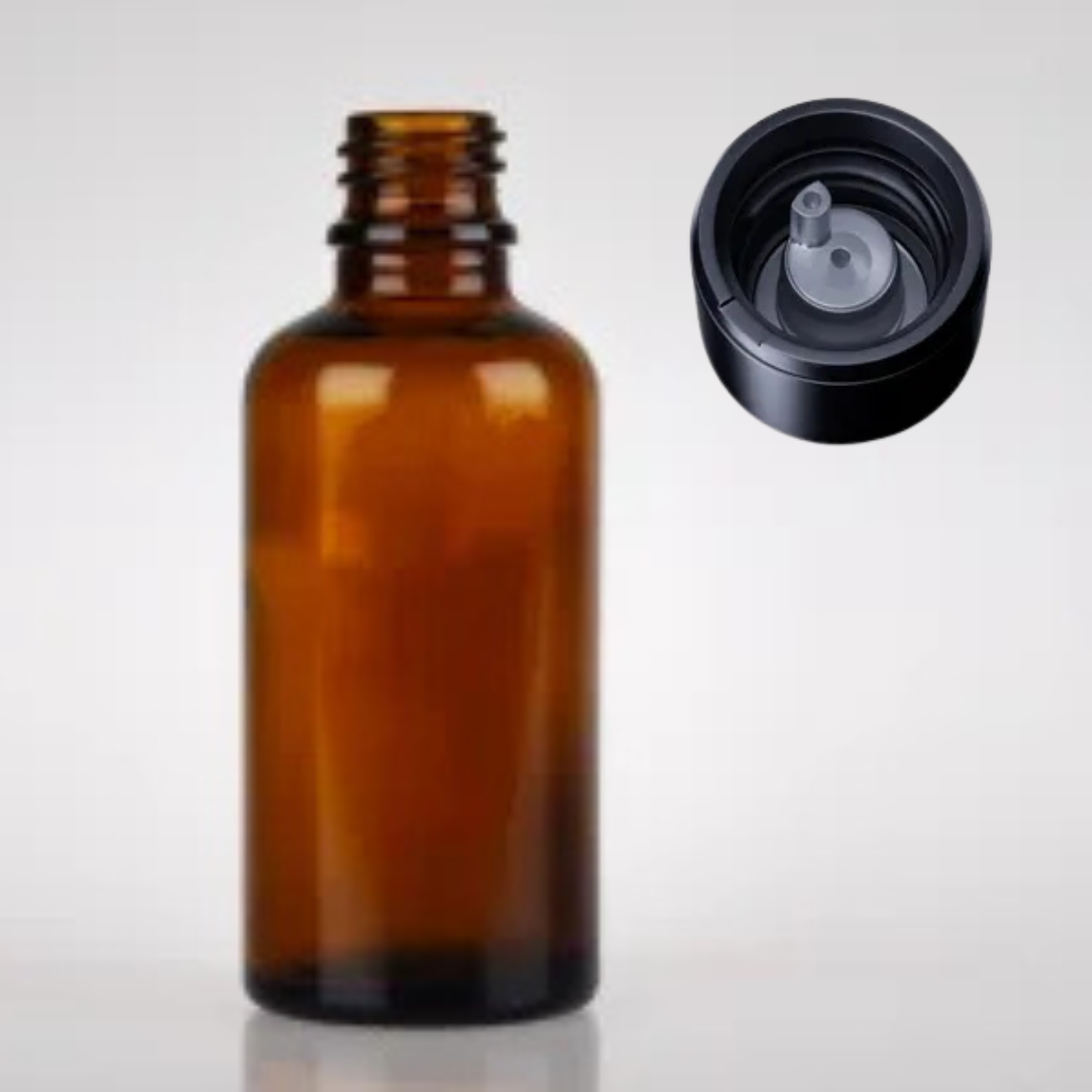Empty Glass Essential Oil Bottle with Dripolator ~ 18mm neck