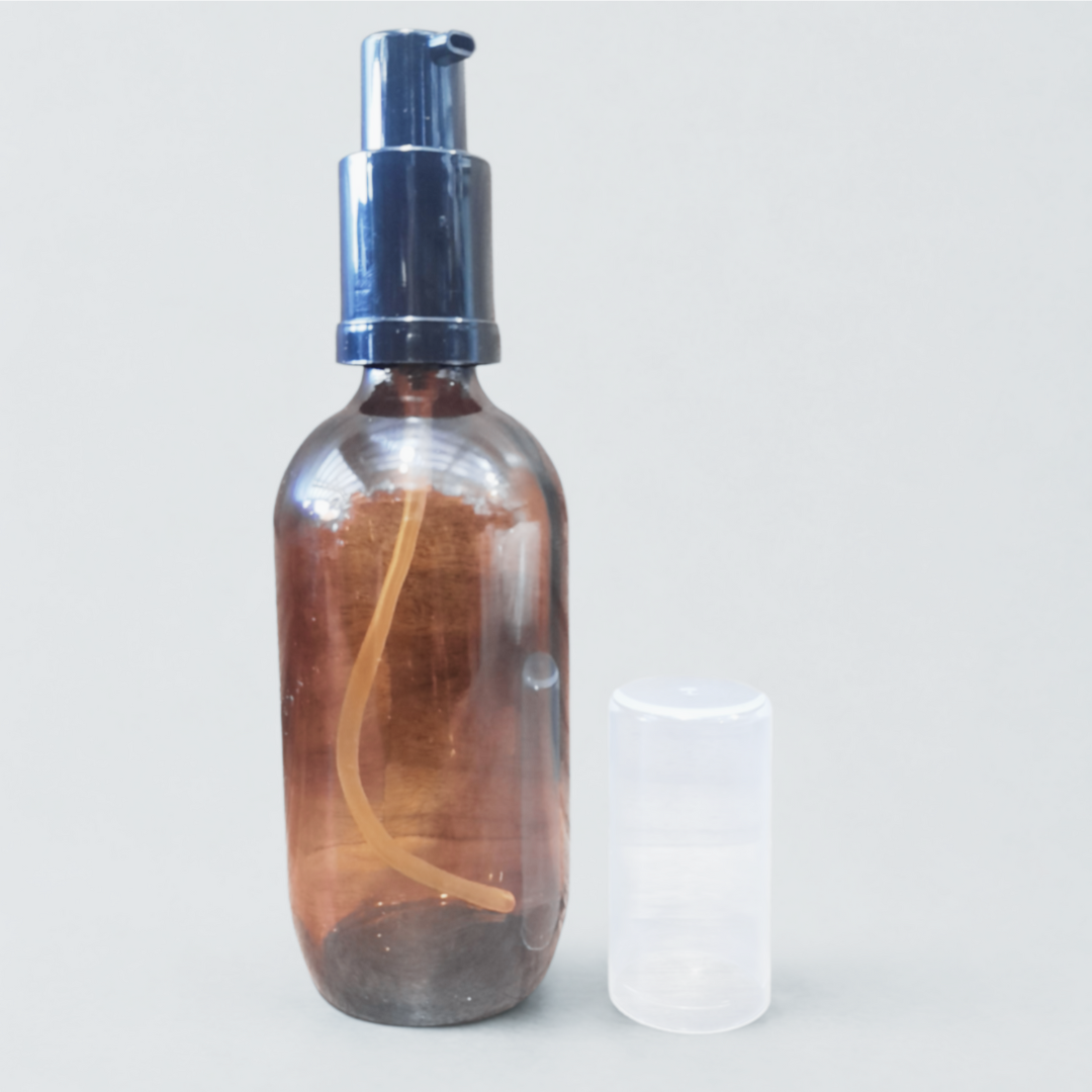 Foamer Pump Bottle 200ml amber glass with black cap