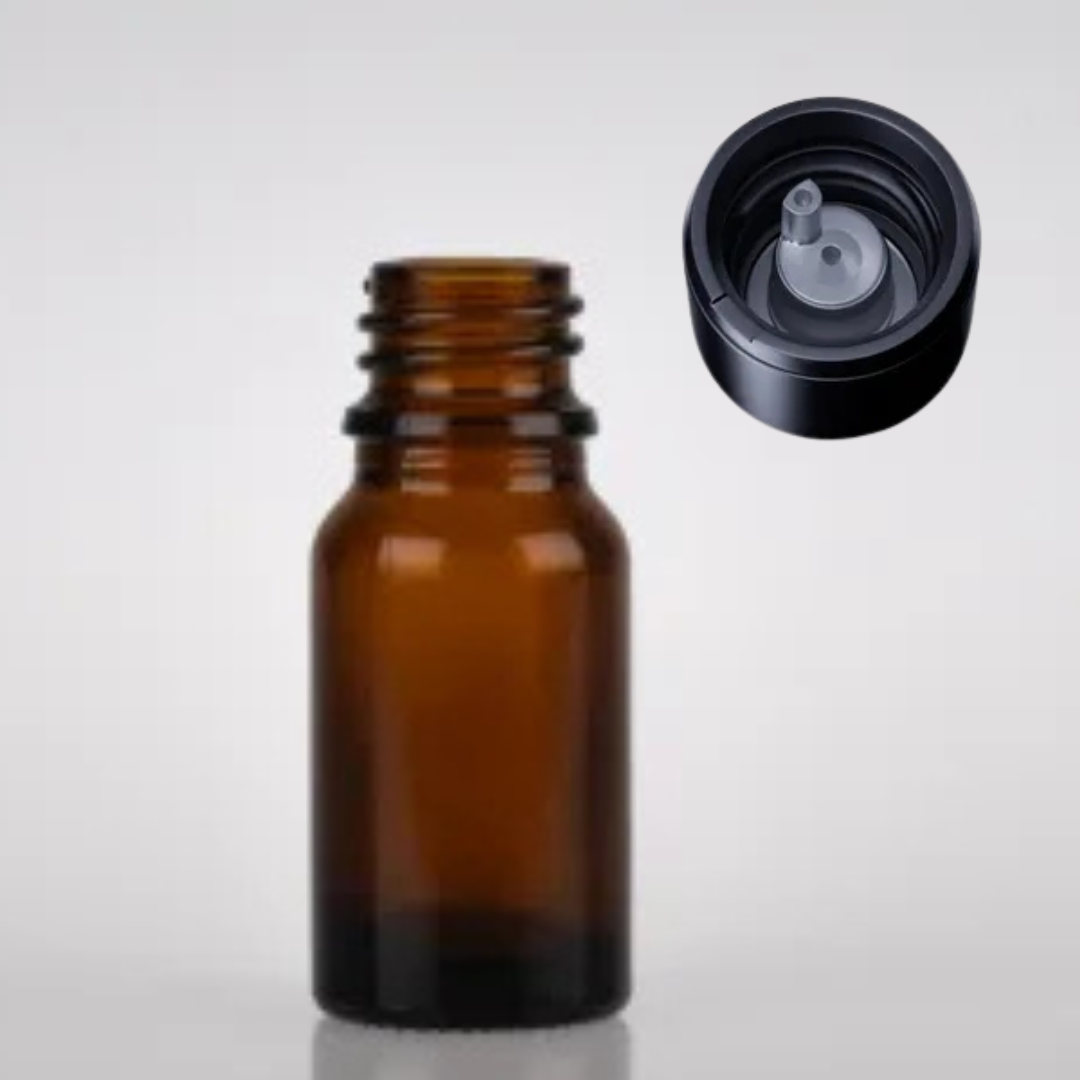 Empty Glass Essential Oil Bottle with Dripolator ~ 18mm neck