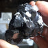 Twinned black sphalerite with pyrite