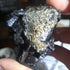 Twinned black sphalerite with pyrite
