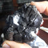Twinned black sphalerite with pyrite