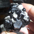 Twinned black sphalerite with pyrite