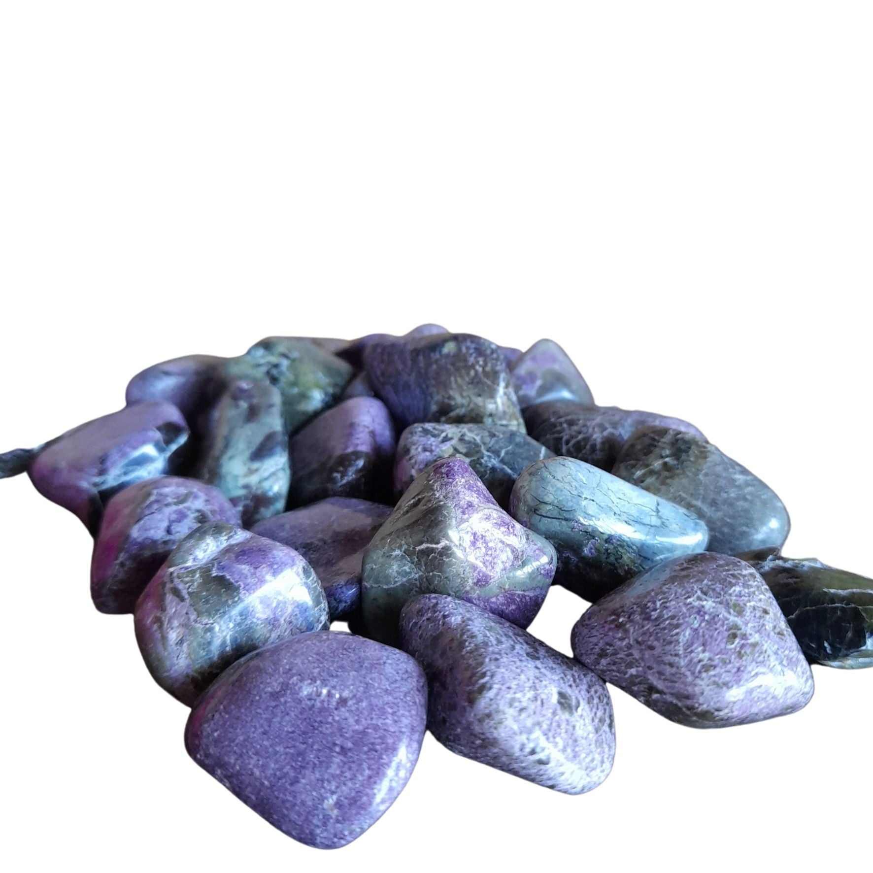 Atlantasite (Stichtite & serpentine) ~ Tumbled stone Media 1 of 1