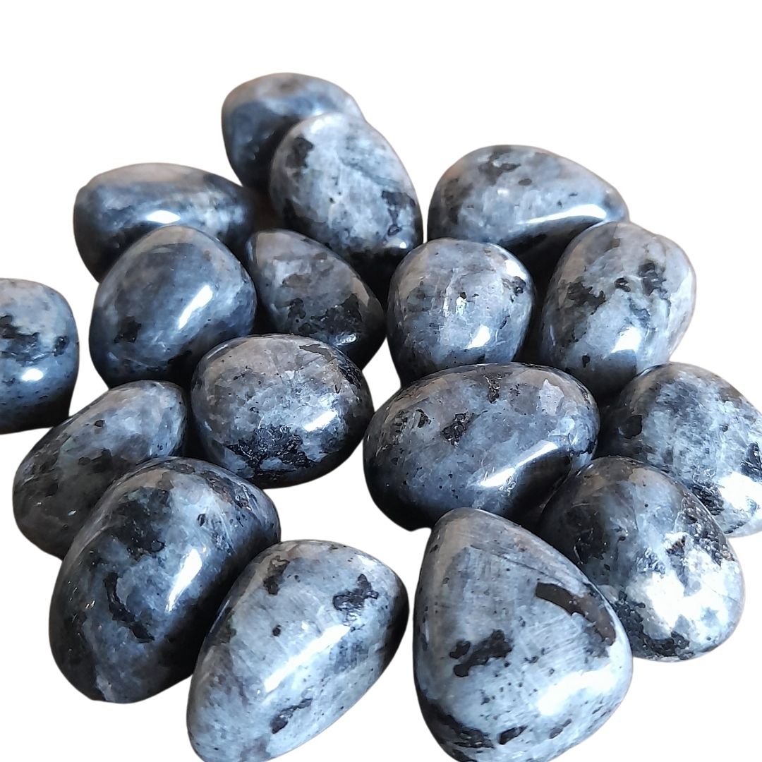 Larvikite (black labradorite) ~ Tumbled stone Media 1 of 1
