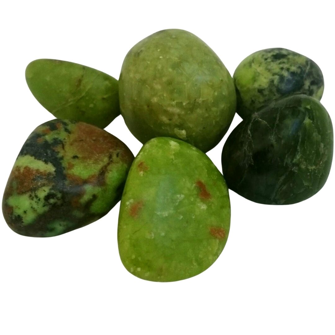 Serpentine, lime green ~ Tumbled stone